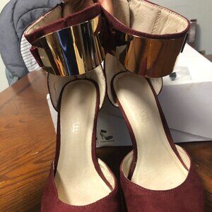 Burgundy and Gold Dwaydien Aldo Heels